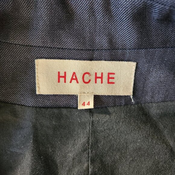 Hache Navy Blue Cropped Blazer Jacket size 44 (made in Italy) US 8 - Picture 6 of 12
